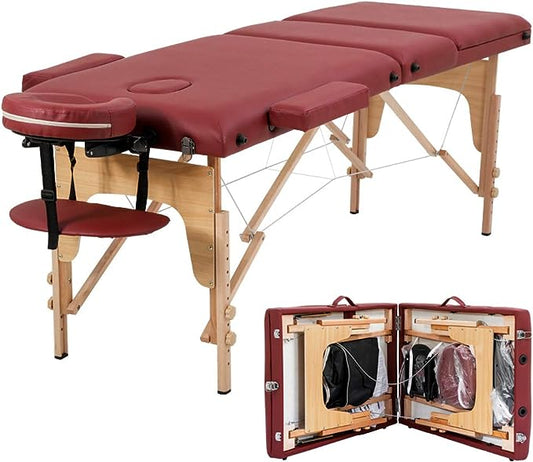 Portable Massage Table Massage Bed Spa Bed 73 inch Long 24 Inch Wide Portable Massage Bed Height Adjustable Salon Bed Face Cradle 3 Fold Bed Lightweight Physical Reiki Massage Table Portable