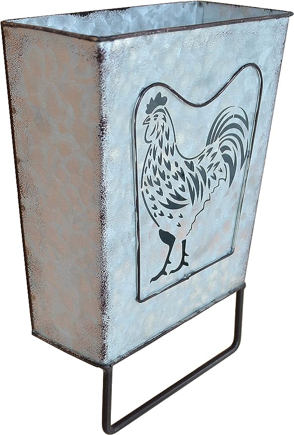 Farmhouse Bathroom Storage Box with Towel Bar ~ Galvanized Metal